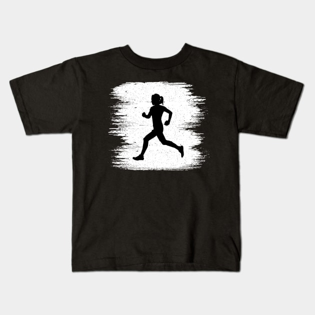 Vintage Track And Field Runner Sprinter Girl Kids T-Shirt by ChrisselDesigns